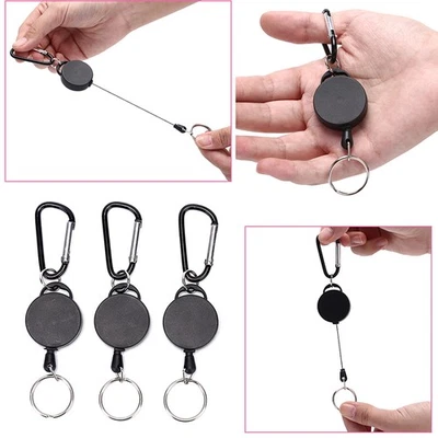 Telescopic Wire Rope Anti Lost Key Ring Keychain Retractable Gears FinderToolVz - Image 1 of 4