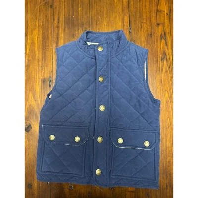 Hope & Henry Quilted Vest Size S Boys Girls Blue Plaid Lined Snap Button - Image 1 of 4