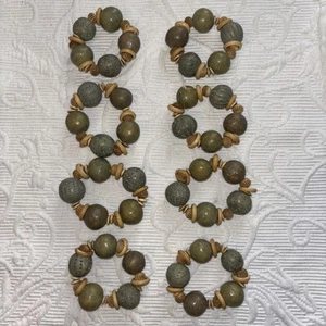 Decorative Wood? Napkin Ring Holders Stone Age by Kemp and Beatley Set Of 8 - Picture 1 of 5