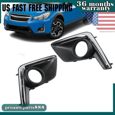 For Subaru Crosstrek 16 17 Fog Lamp Cover Fog Light Bezel Trim Left+Right Side Foto 1 de 4