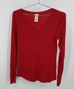 Camisa Tejida Gofre Roja Manga Larga Henley Térmica Faded Glory Para Mujer Talla M 8-10 - Imagen 1 de 6