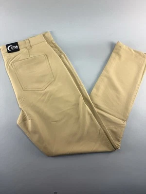 Pantalones chinos elásticos de oficina caqui ZYIA Active para hombre, nuevos con etiquetas, talla mediana Foto 1 de 4