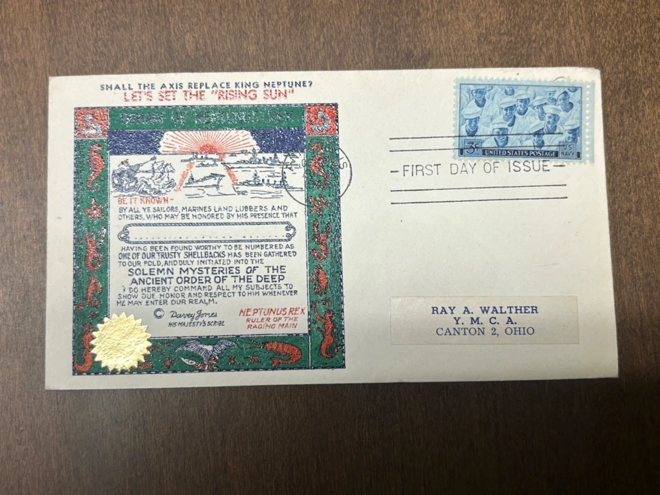 WWII #935 FDC Navy unusual cachet - Image 1 of 1