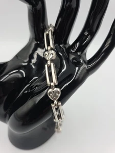 Brighton Gliederarmband Fleur de Lis Herzen versilbert 7,25-8" Vintage Look - Bild 1 von 11