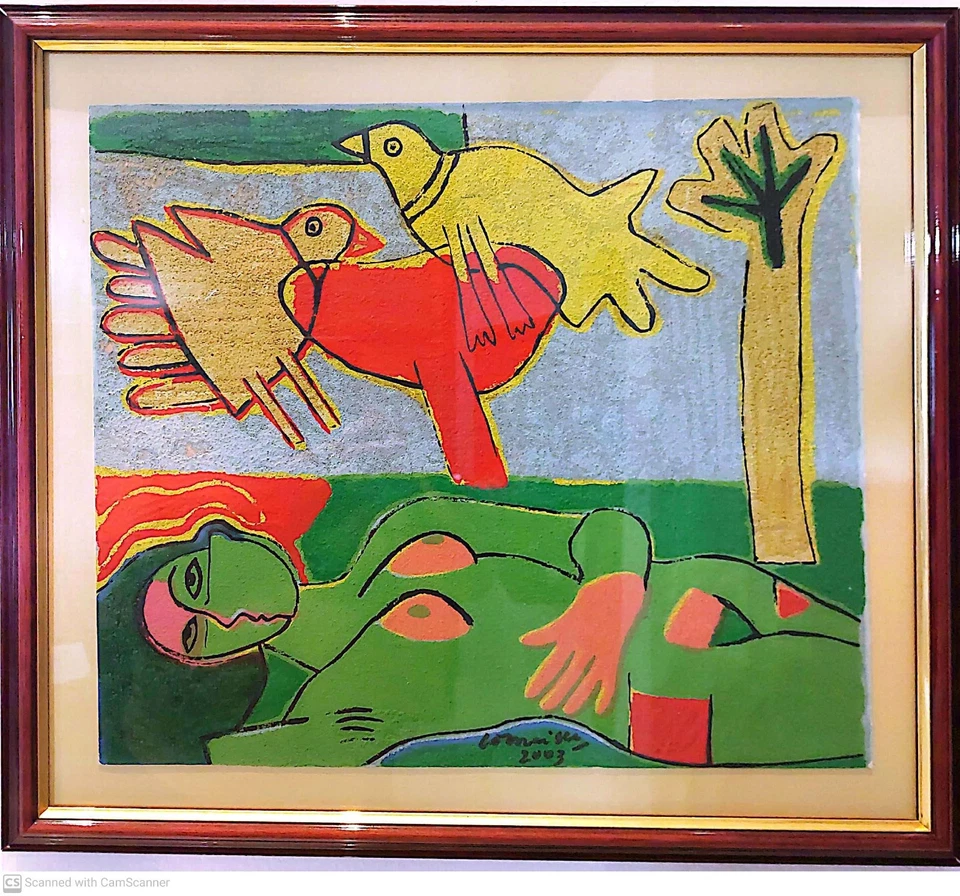 Corneille, 2003 prueba de artista firmada a mano, doble mate enmarcado, 1 de 8 en conjunto Foto 1 de 1