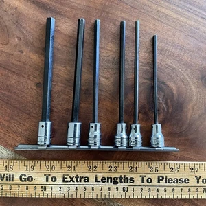 Vintage Rare Snap On Extra Long Hex Bit Socket Set *Good* Condition - Bild 1 von 5