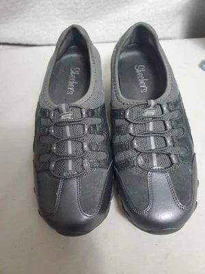 Skechers Bikers Dream Come True Women's Size 7 Silver Gray Slip On Sneakers - Image 1 of 4