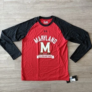 University Of Maryland Youth XXL Long sleeve UNDER ARMOUR T-Shirt Brand New - Picture 1 of 5