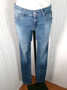 Replay Luz W29 38 Skinny Jeans Hose blau verwaschen Low Waist Logo Metall - Bild 1 von 8