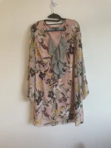 Biba Dress Size 16. New Without Tags, Very Flowy With Ruffle And Long Sleeve - Picture 1 of 5