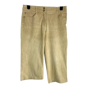 Bermuda Shorts Gerry Weber Canvas Knee Shorts Sand Beige Beaded Pockets Size 14 - Picture 1 of 24