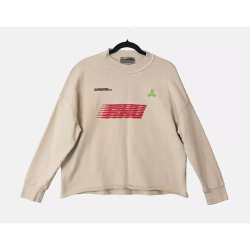 Maglione Zara X Rhude uomo medio beige Rhuigi loghi felpa oversize RARO