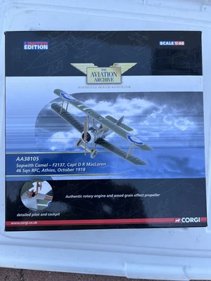 CORGI: SOPWITH CAMEL F.1 F2137-CAPTAN D.R. MacLaren,  "AA38105" 1:48 - Image 1 of 4
