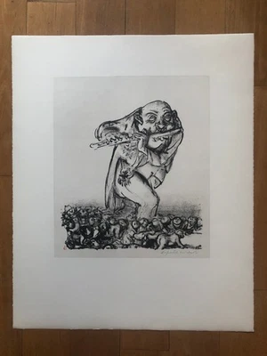 A. Paul Weber, Das alte Lied, Lithographie, handsigniert - Bild 1 von 4