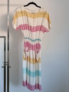 Handmade Midsize Vintage Dot Stripes T-Shirt Dress UK 14 - Picture 1 of 6