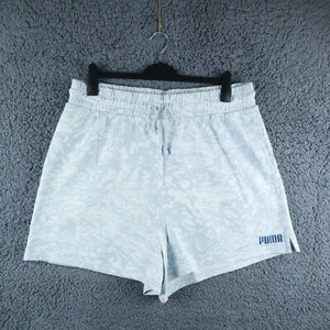 Vintage Puma Y2K Women Sport Shorts 2XL Casual Gym Yoga Blue Camo - Picture 1 of 6