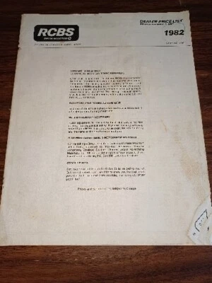 Vintage RCBS 1982 Dealer Price List 22 Pages - Image 1 of 4
