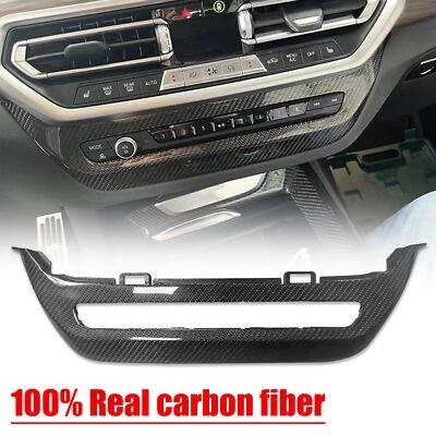 Real Carbon Fiber Center Console CD Panel Replace For BMW X3 X4 X3M X4M 2022-Up - Image 1 of 4