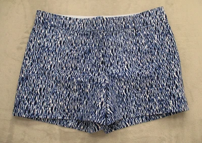 Pantalones Cortos Chinos Kenar Para Mujer 4 Azul Blanco Patrón Geométrico Tiro Bajo Algodón Foto 1 de 4