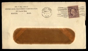 Mayfairstamps US 1918 Boston MA United shoe Co Corp Coile Cover aas_77623 - Picture 1 of 2