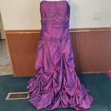 David's Bridal Vintage Bridesmaid Dress Purple Sleeveless Strapless Size 20W