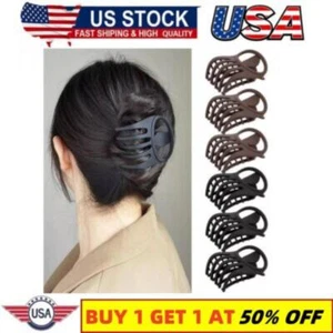 Flat Claw Clips 6Pcs Alligator Hair Clips for Women Thick Hair Matte Finish Hair - Picture 1 of 9