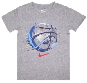 Nike Little Boys Size 6 Athletic Cut Short Sleeve T-Shirt NWT Gray Basketball - Picture 1 of 3