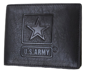 U.S. Armed Forces RFID Men's Genuine Leather Wallets Army Navy Marines Air force
