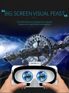G06EB Original VR Virtual Reality 3D Glasses Box VR Cardboard Headset Helmet - Picture 1 of 14