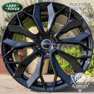 KIT CERCHI LEGA LEIPZIG BLACK 9,5x21 5x120 PER LAND ROVER DISCOVERY RANGE ROVER - Imagen 1 de 3