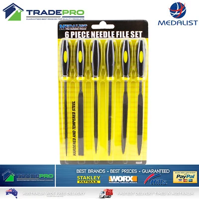 Quality 6pc Needle File Kit 150mm Metal Wood Craft Jewellers Set Long Round Med - Image 1 of 3