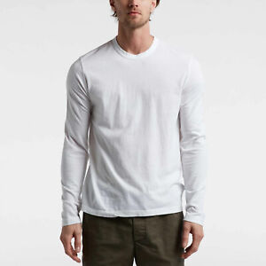 James Perse Men's Lightweight Soft Cotton Long Sleeve Crew Neck Tee T-Shirt