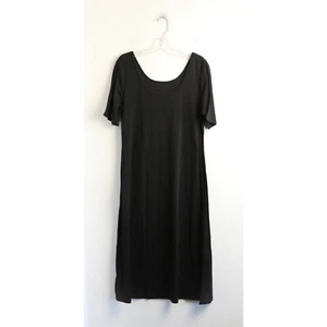NWOT Shein black midi dress XL minimalist comfy cozy loose resortwear  coastal - Picture 1 of 8