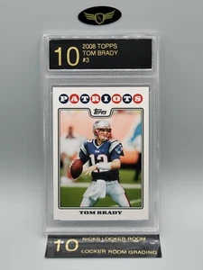 2008 Topps New England Patriots TOM BRADY #3 graded mint card LRG 10 - Picture 1 of 2