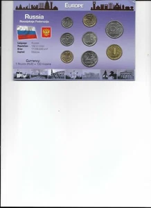 Russia 1k - 5 roubles 1998-2008 UNC Coin Set New World Money Series w/CoA XF #2 - Picture 1 of 1