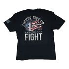 Buck Wear 1776 Never Give Up The Fight Shirt Freedom American Flag Pew Pew 2A