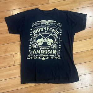 Zion Rootswear Johnny Cash Genuine American Rebel Arkansas Black T Shirt Sz M - Picture 1 of 4