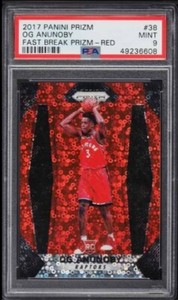 2017 Prizm OG Anunoby Rookie Fast Break Red 4/125 #38 PSA 9 Raptors