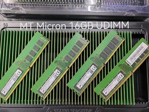 Micron MT 16GB ECC UDIMM RAM DDR4 3200MHz 2933MHz 2666MHz 2400MHz 2133MHz VLP - Picture 1 of 11