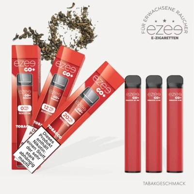 Ezee GO+ Einweg E-Zigarette  mit und OHNE Nikotin -Bis 600 Züge - Tabakgeschmack - Bild 1 von 4