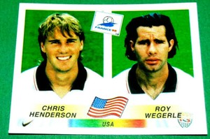 CHRIS HENDERSON / ROY WEGERLE USA PANINI FOOTBALL FRANCE 98 1998 