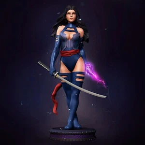 3D Print - Psylocke from Marvel - Custom Resin Statue - 9 inch - DC Marvel Gray - Picture 1 of 3
