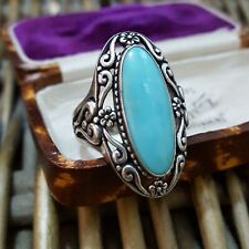 Carolyn Pollack 925 Sterling Silver Ring, Sleeping Beauty Turquoise, Size Q US 8