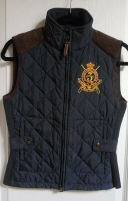 Ralph Lauren Blue Quilted Country Riders & Jockey Club Vest Size S/P Reg. $189  - Photo 1/2