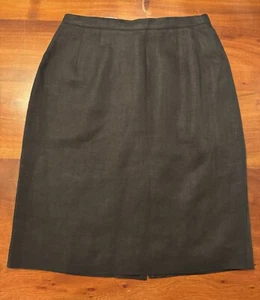 Talbots Women’s Black Vintage Irish Linen Skirt Fully Lined Sz 6 - Picture 1 of 7