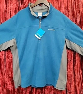 new NWT Columbia Pine Ridge 1/4 Zip Fleece L/S Pullover Teal Gray Sz XXL - Picture 1 of 13