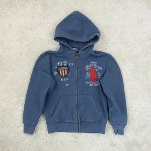 Polo Ralph Lauren Hoodie Kids Age 8 / Small Big Pony Sweatshirt Vintage 90s - Picture 1 of 13