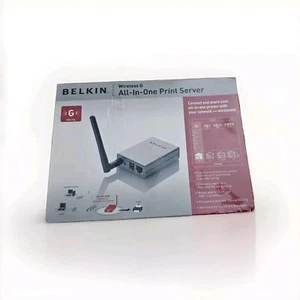 Belkin Wireless G All-in-One Sieciowy serwer druku USB do LAN RJ45 F1UP0002 - Zdjęcie 1 z 8