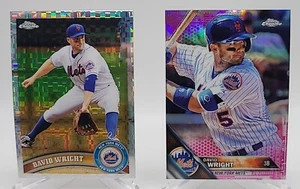2011 Topps Chrome X-fractor #5 David Wright & 2016 Topps Chrome Pink Refractor - Picture 1 of 4