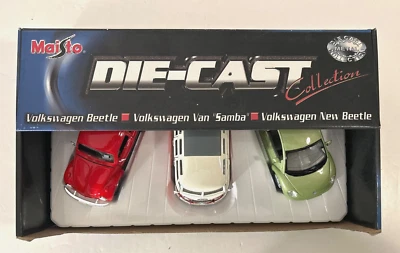 Maisto Die-Cast Collection Volkswagen Beetle, Samba, New Beetle 2002 - Image 1 of 4